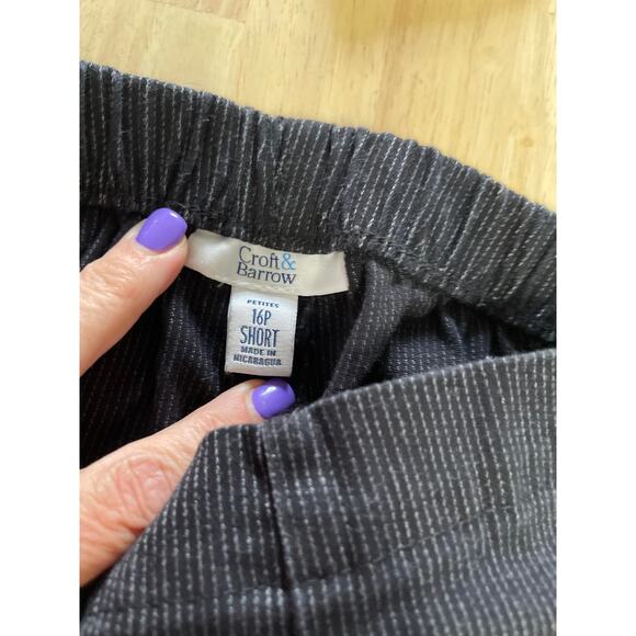 Croft and Barrow pants trousers slacks women's 16 petite 16p black w pinstripe - Picture 8 of 14